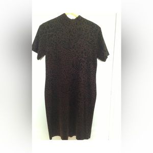Mini Knit Sweater Dress Cheetah Animal Prints. Size M/L  NEW